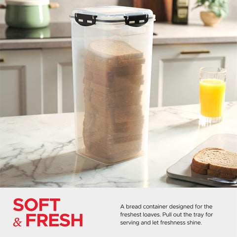 Tafura loaf bread bin measures 6x6x13 inches.