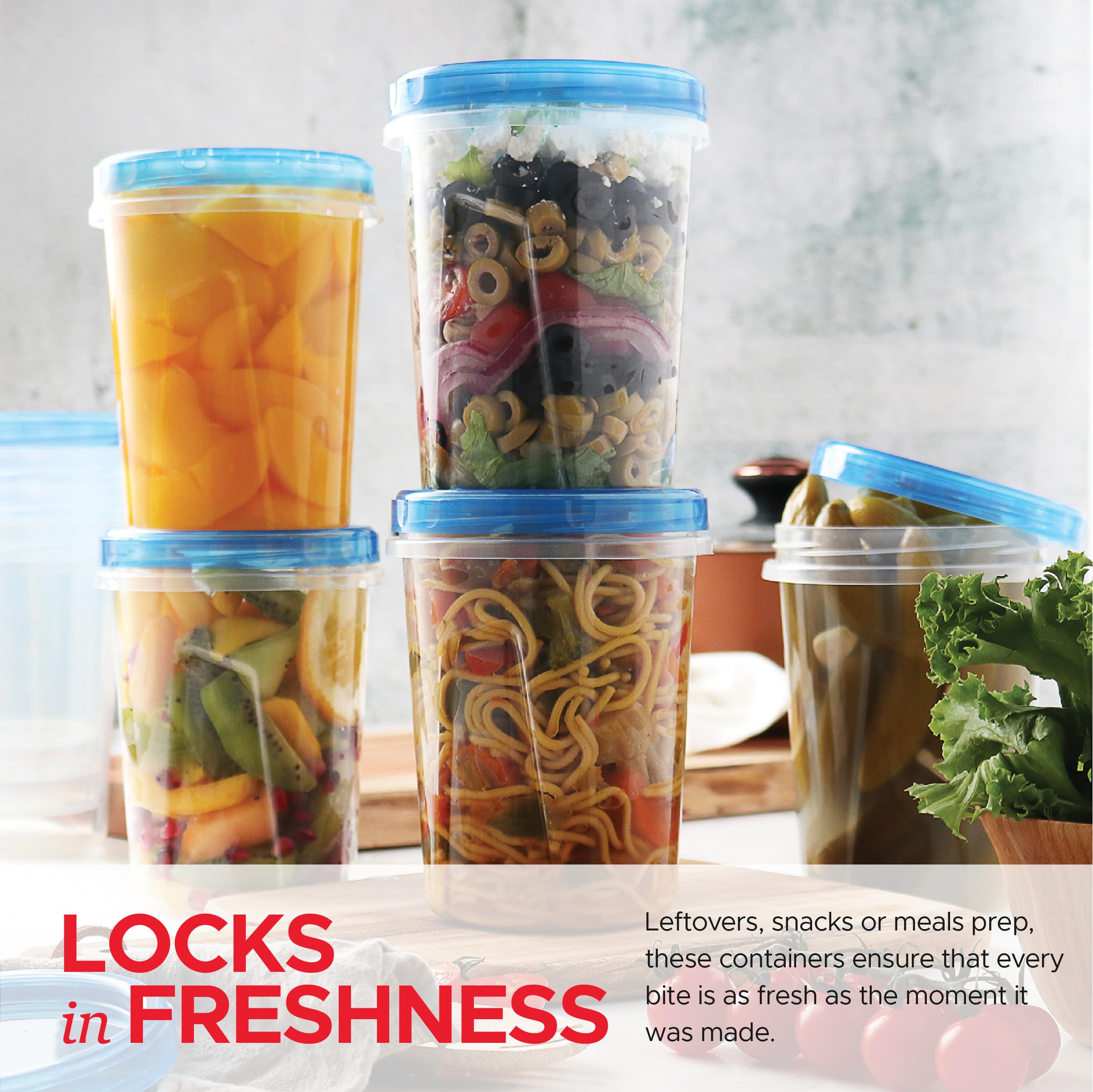 Tafura stackable freezer container saving space in fridge and freezer
