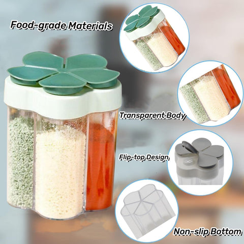 Tahonuss 5-in-1 spice holder with separate lids keeps odors contained