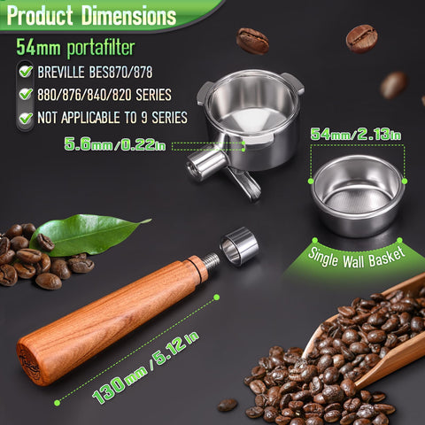 TaiBest dual-spout portafilter supports two-cup brewing for guests.