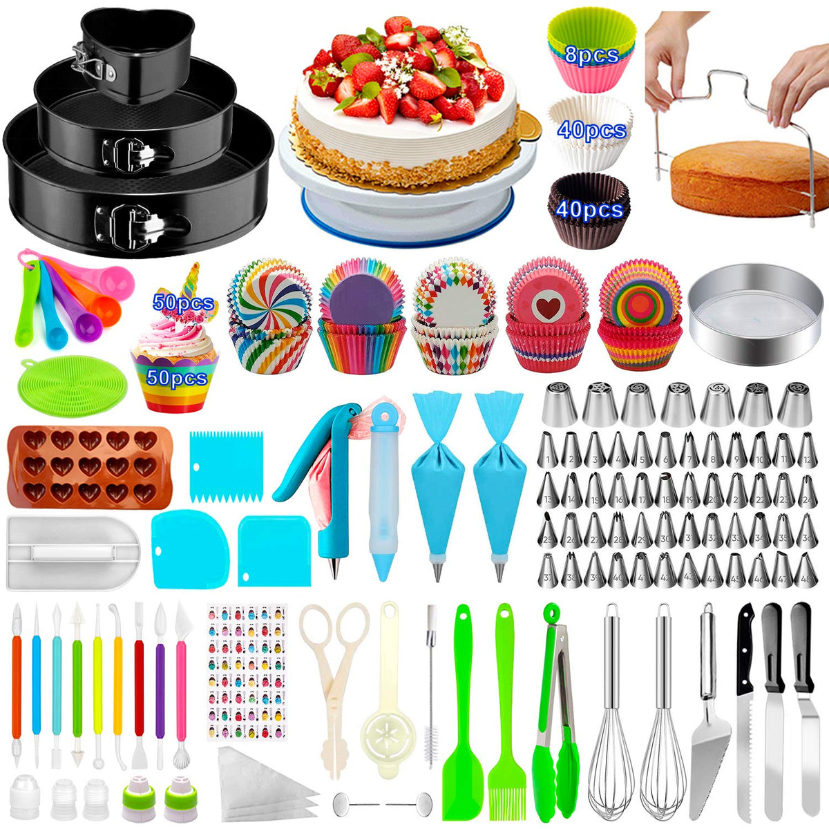 Taiker springform pans in 4, 7, and 10 inch sizes for layered cakes