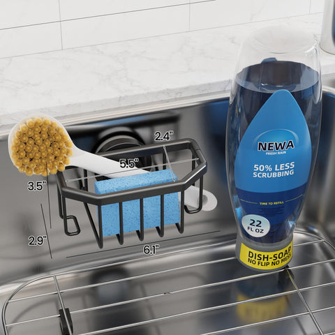 TAILI compact 6.1 by 2.9 by 3.5 inch rack stores sponges and scrubbers