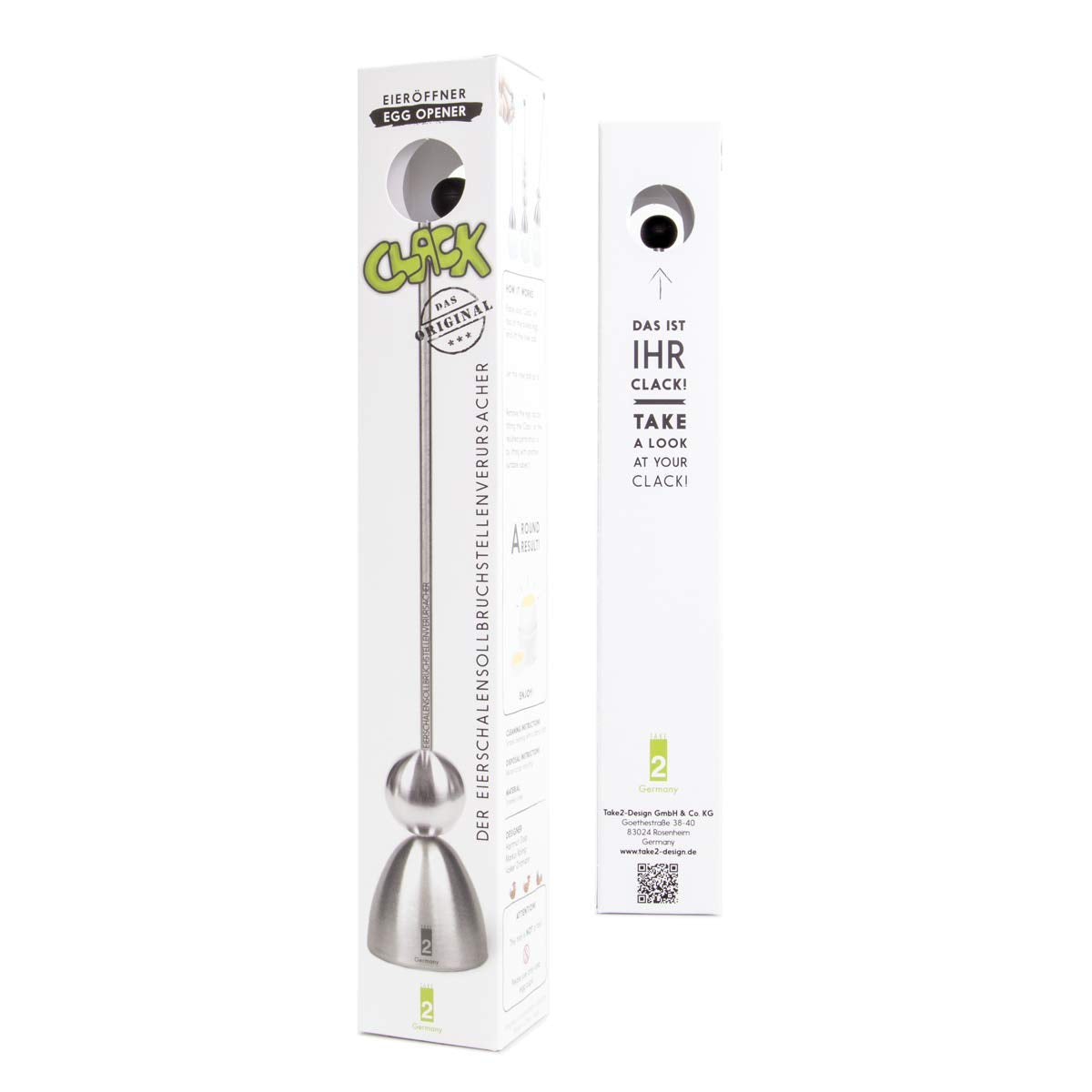TAKE 2 Germany stainless-steel-clacker-egg-cracker handles eggs of all sizes with gravity