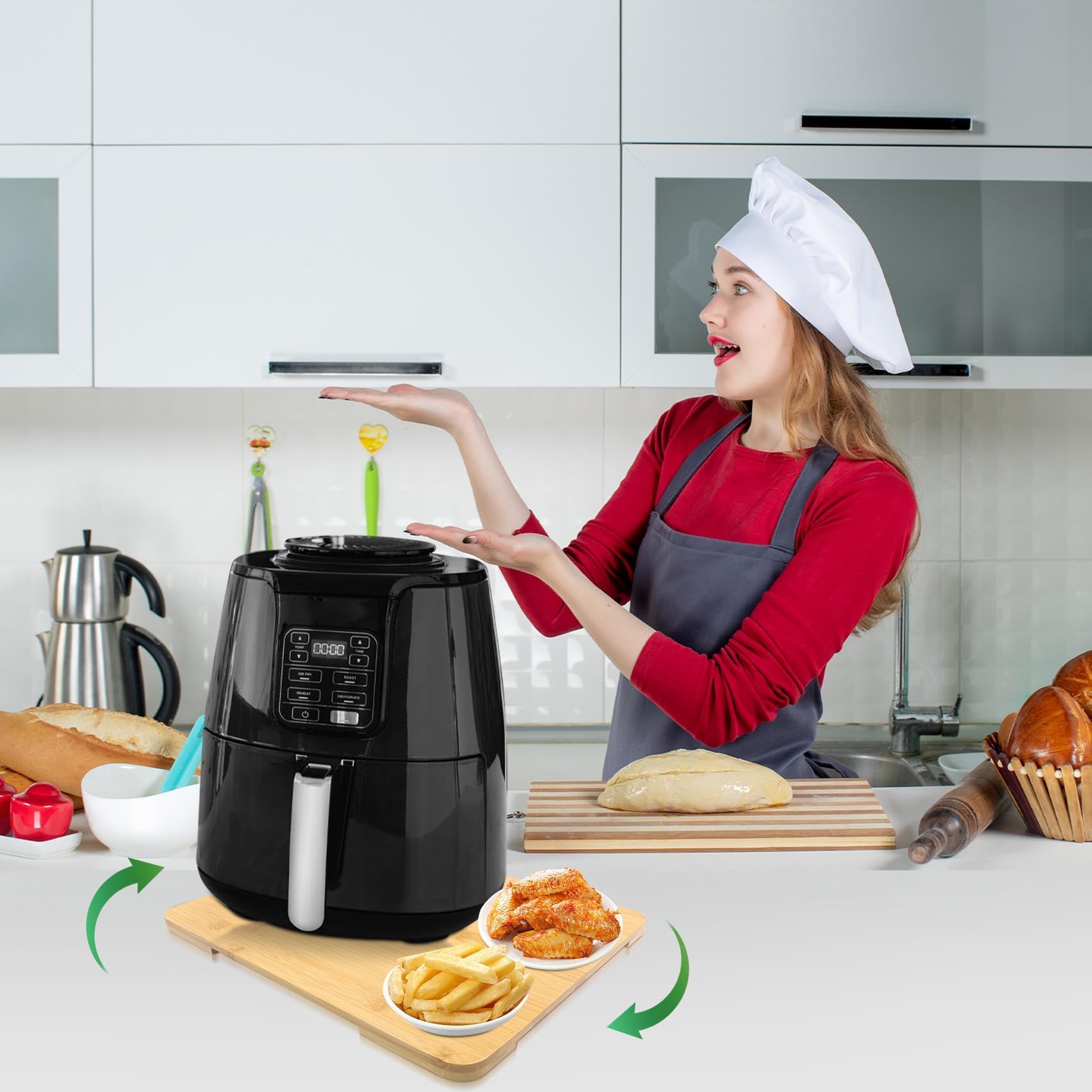 Taladad countertop organization solution keeps small appliances neatly tucked under cabinets.