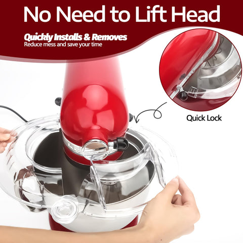 Taladad large angled pour chute makes ingredient addition easy.