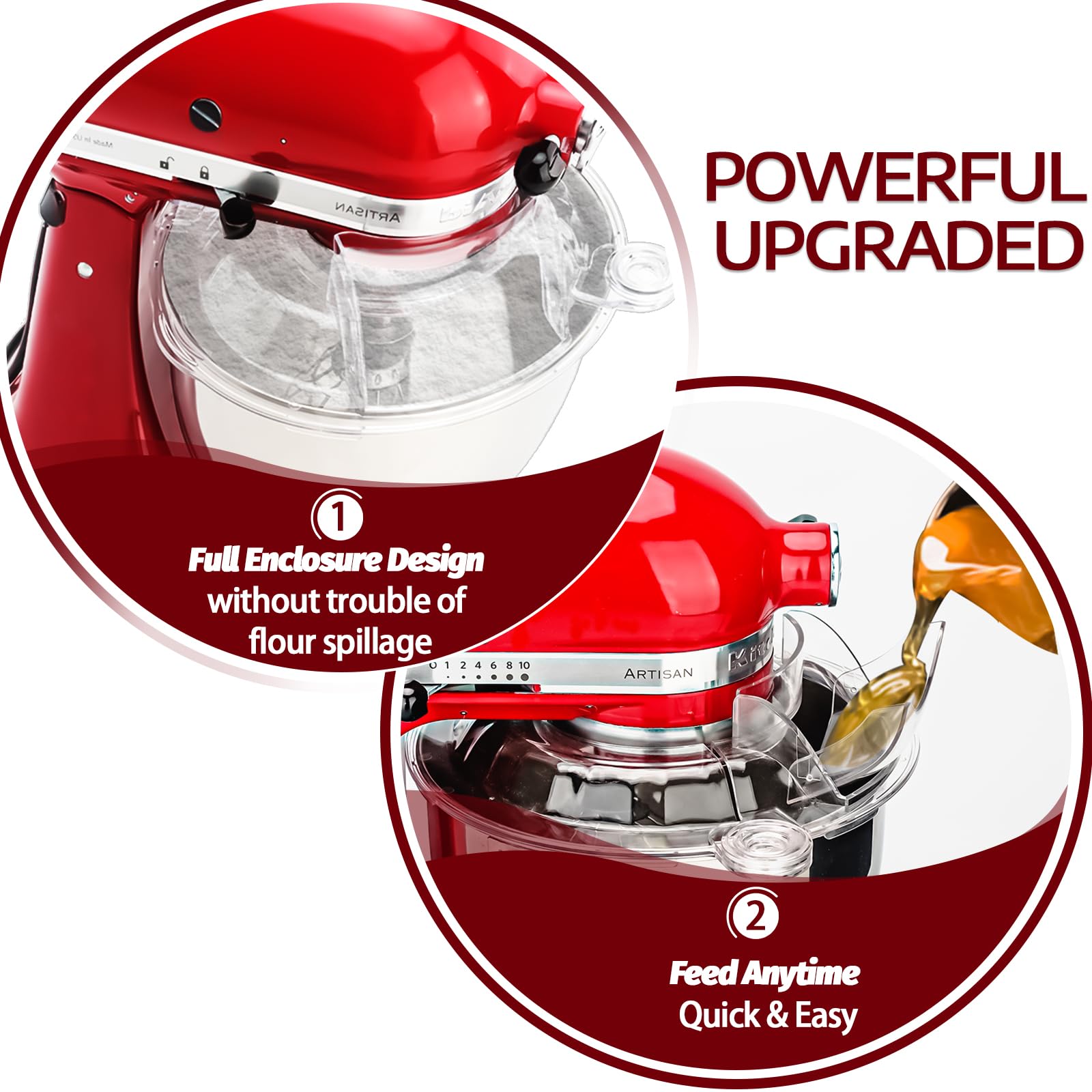 Taladad splatter guard with dust cover prevents splashes during mixing.