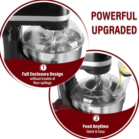 Taladad splatter guard keeps flour and liquids contained during mixing