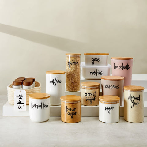 Talented Kitchen black script on clear vinyl enhances readability with style.