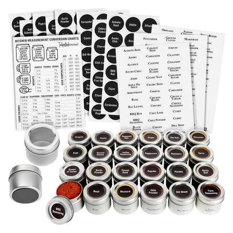 Talented Kitchen magnetic spice jar 3oz on fridge for easy access and neat storage.
