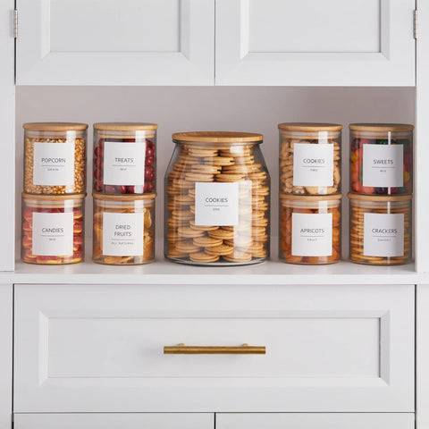 Talented Kitchen matte white label on jars showcases minimalist, readable design.