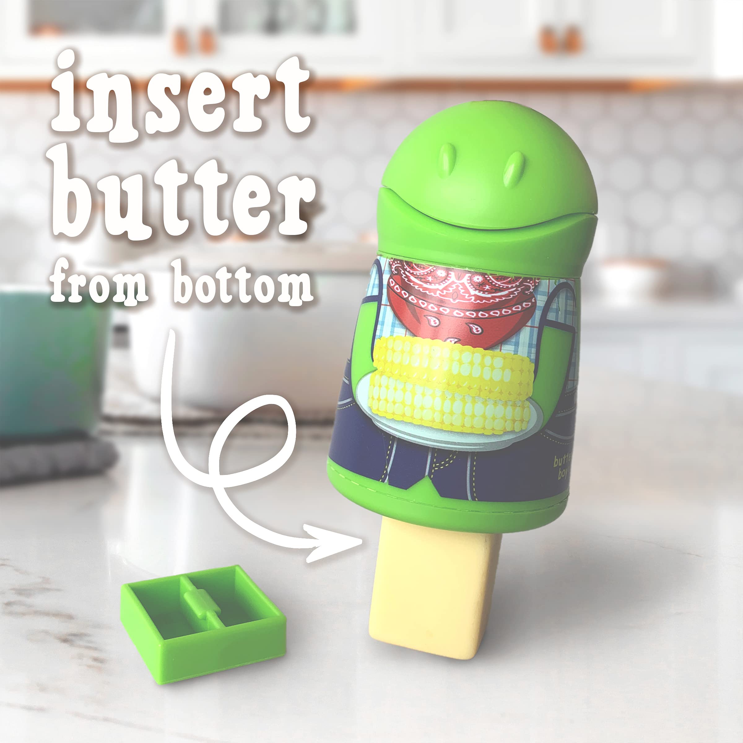 Butter Boy used at a picnic to add butter to corn-on-the-cob