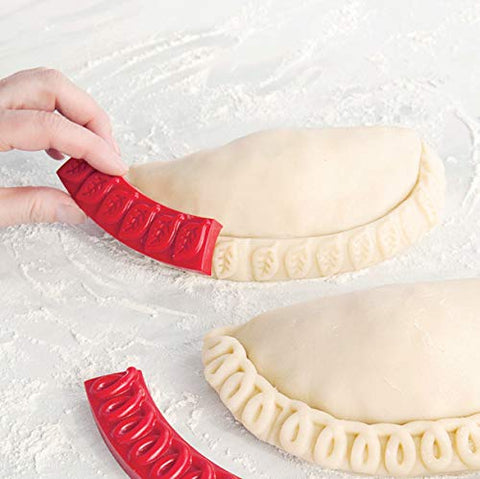 Talisman Designs decorating pie accessory highlights fancy edge shapes around crust.