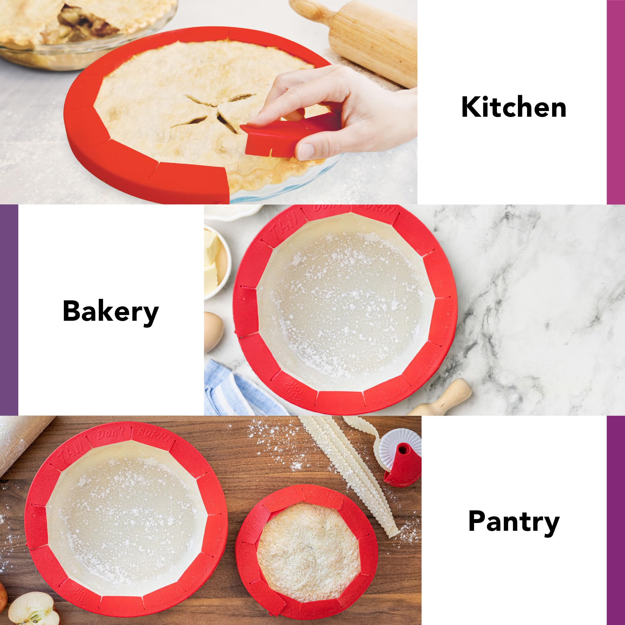 Talisman Designs one-piece pie shield simplifies baking and cleanup