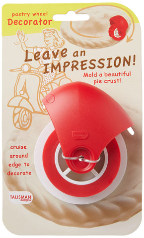 Talisman Designs Pastry Wheel Decorator detachable guide hugs crust for precise edges.