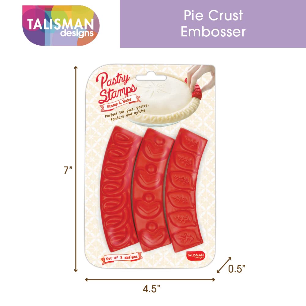 Talisman Designs pie stamp patterns show repeatable edge motifs for consistent results.