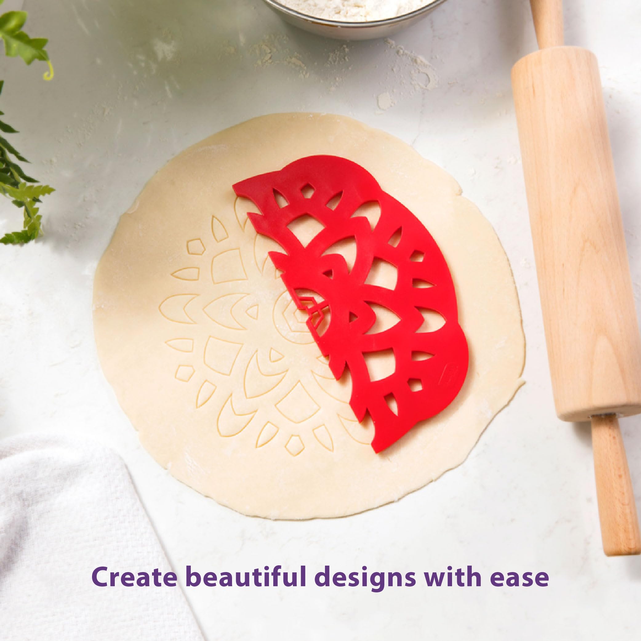 Talisman Designs Pie Top Cutter BPA-free material close-up for safe handling and cleaning
