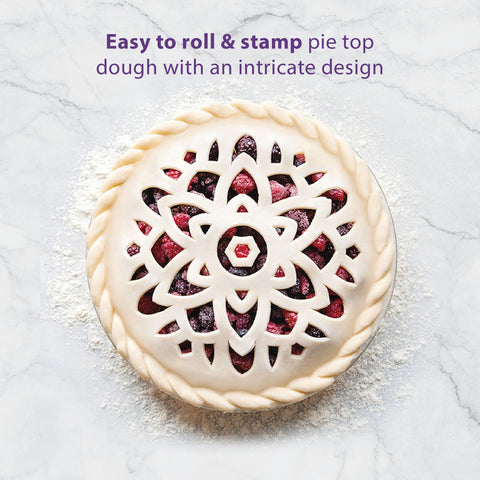 Talisman Designs Pie Top Cutter top-rack dishwasher safe for quick cleanup in red