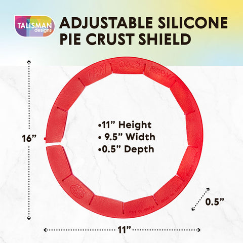 Talisman Designs silicone pie shield is oven-safe and heat resistant