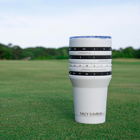 Tally Tumbler leak-proof lid closeup showcases spill resistance during rounds