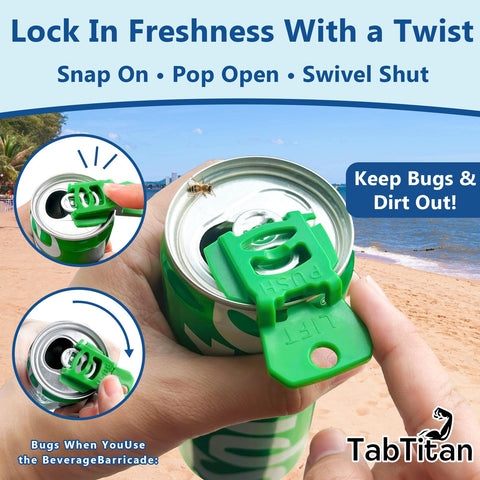 Talulumix CanGuard beverage-barrier-cover blocks dust and spills during picnics.