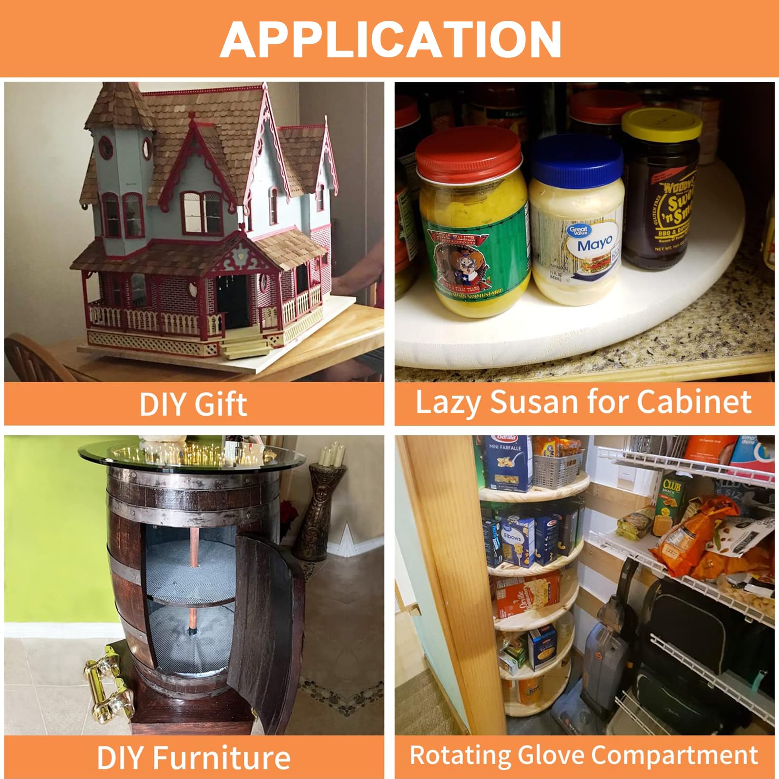 TamBee lazy susan top cap attachment enables quick, secure installation