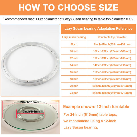 TamBee metal turntable base plate provides sturdy foundation for heavy items
