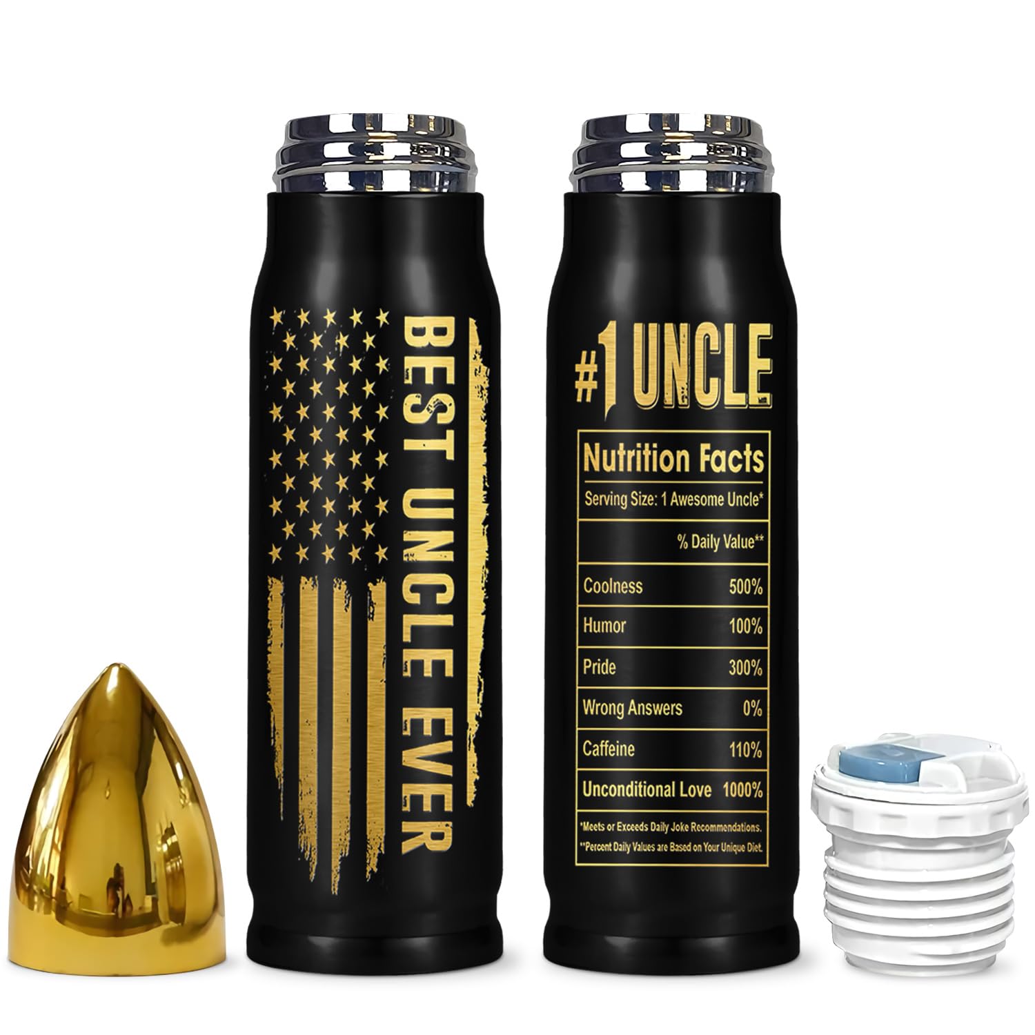 TAMUNBEE Uncle travel tumbler front view highlights sleek design for on-the-go beverages