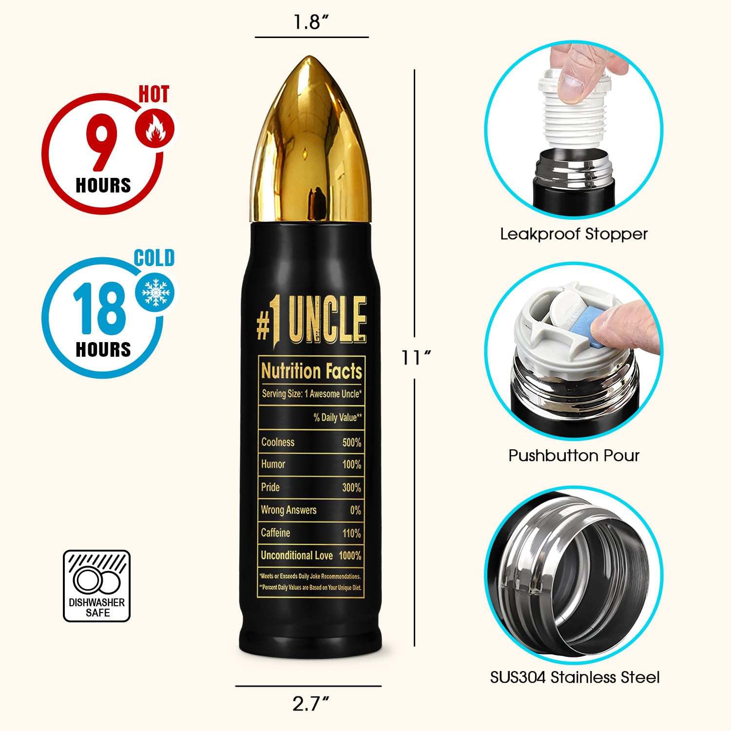 TAMUNBEE Uncle travel tumbler in car cup holder fits into commutes