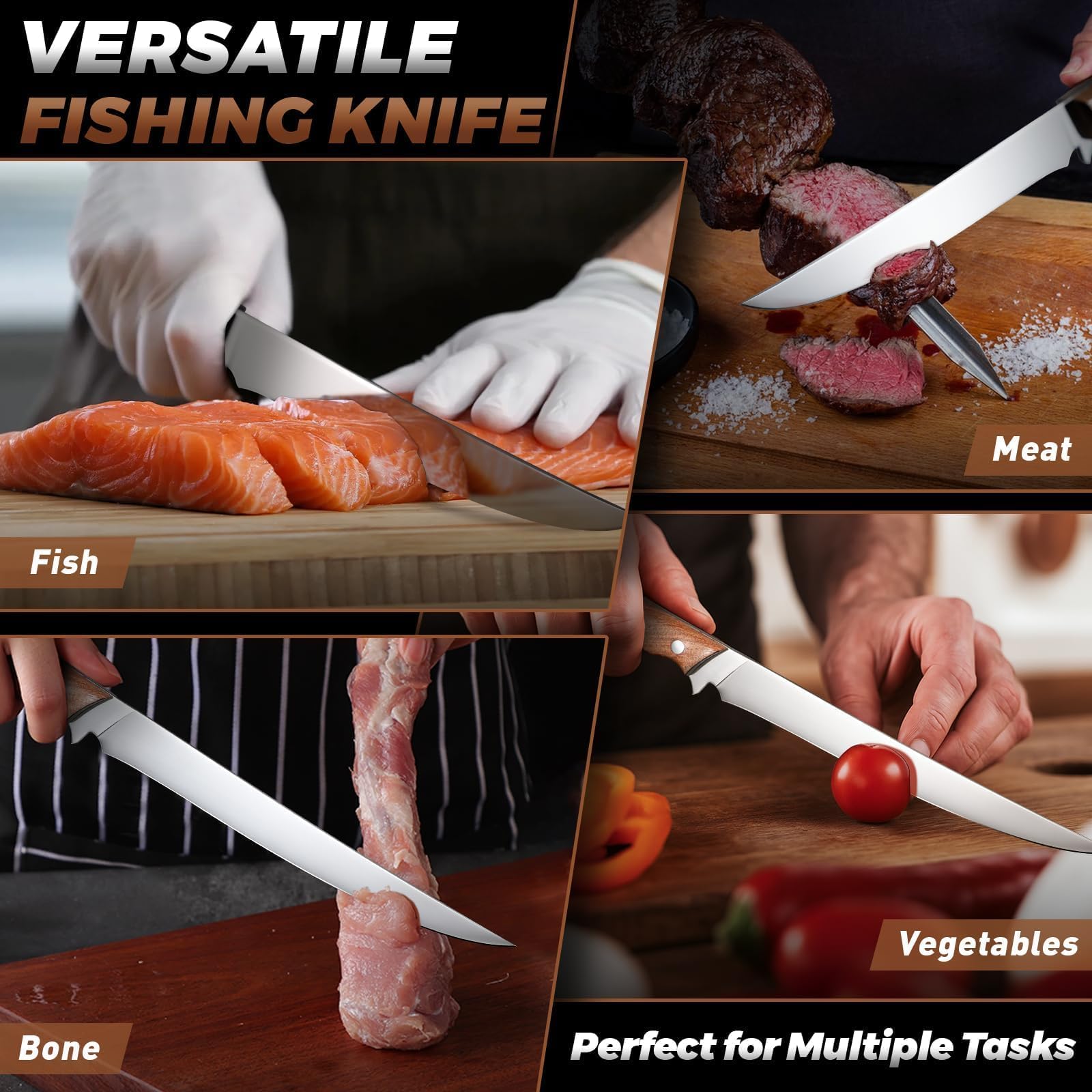 Tan Ren fillet knife leather sheath for safe carrying
