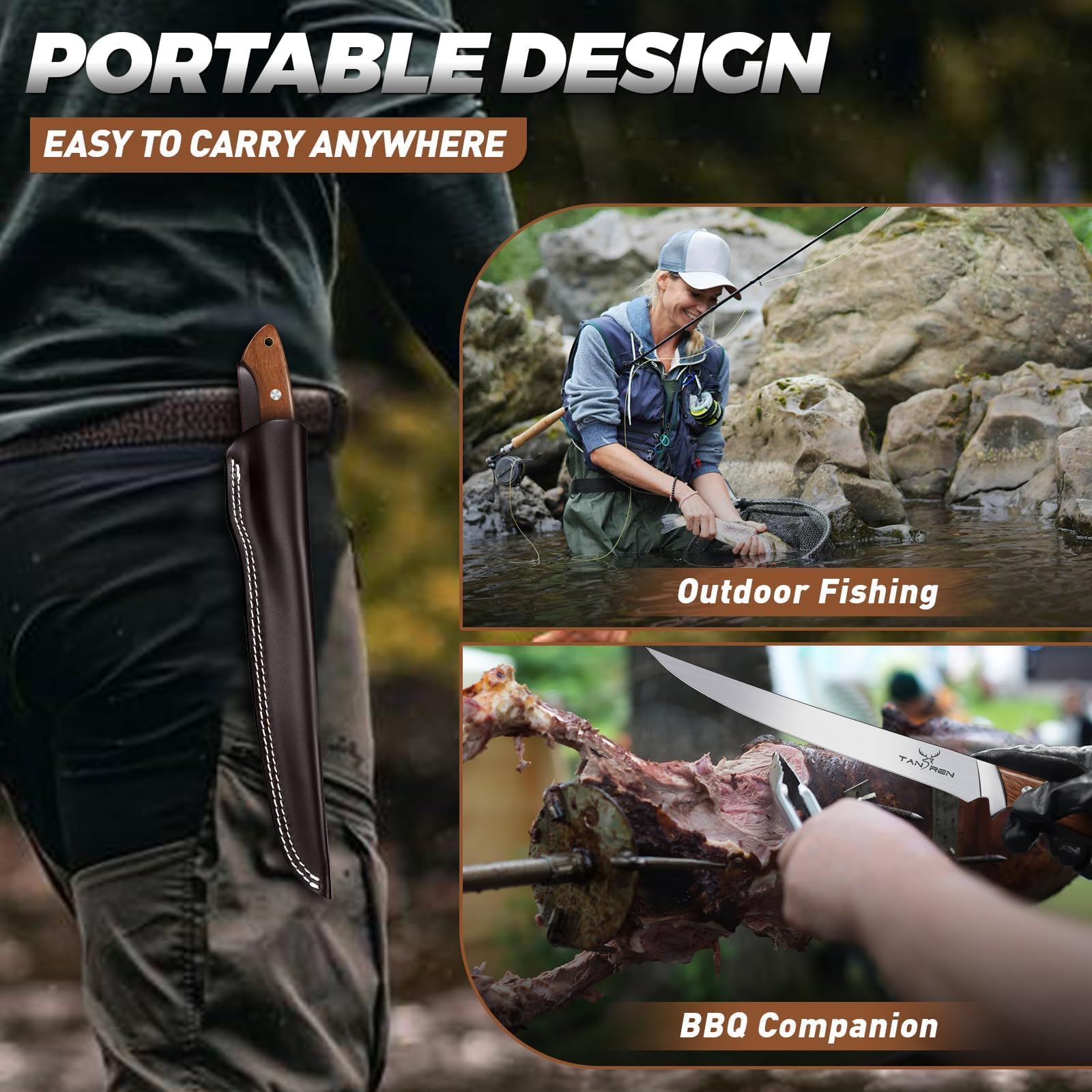 Tan Ren fillet knife outdoor use suitable for fishing and camping