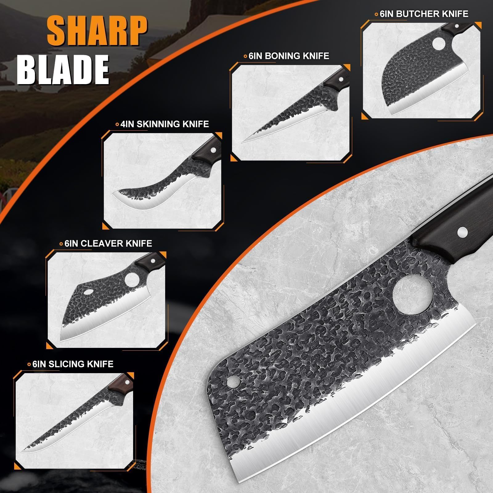 Tan Ren meat-processing knives, optimized for efficient chopping and slicing in busy kitchens.