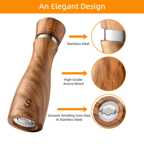 TanAndLin salt and pepper mill tray keeping spices organized on the table