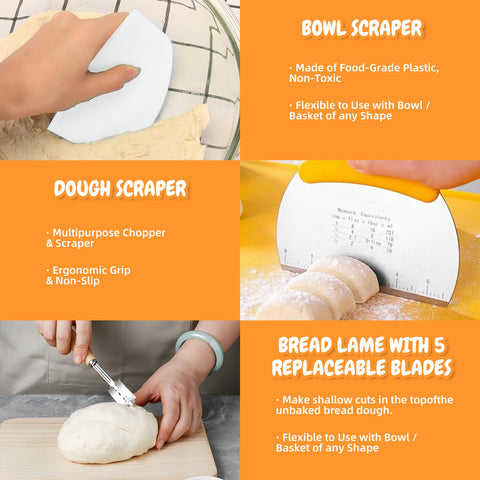Tanedar dough scraper for easy dough transfer and cleanup.