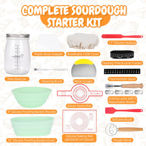 Tanedar silicone proofing basket round 9inch supports even dough fermentation.