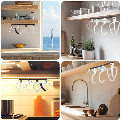 Tanggiteck kitchen-organization solution reduces clutter and streamlines attachment storage.