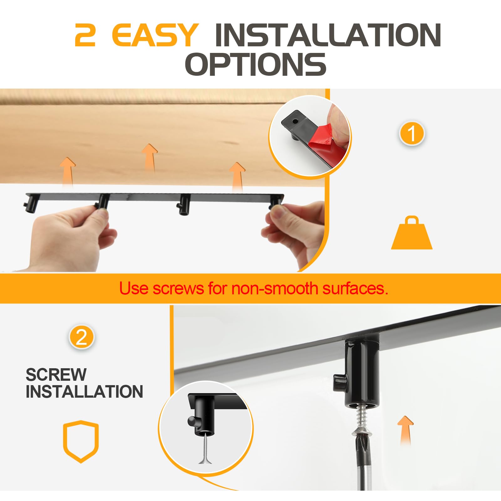 Tanggiteck screw-mount option provides secure permanent installation for busy kitchens.