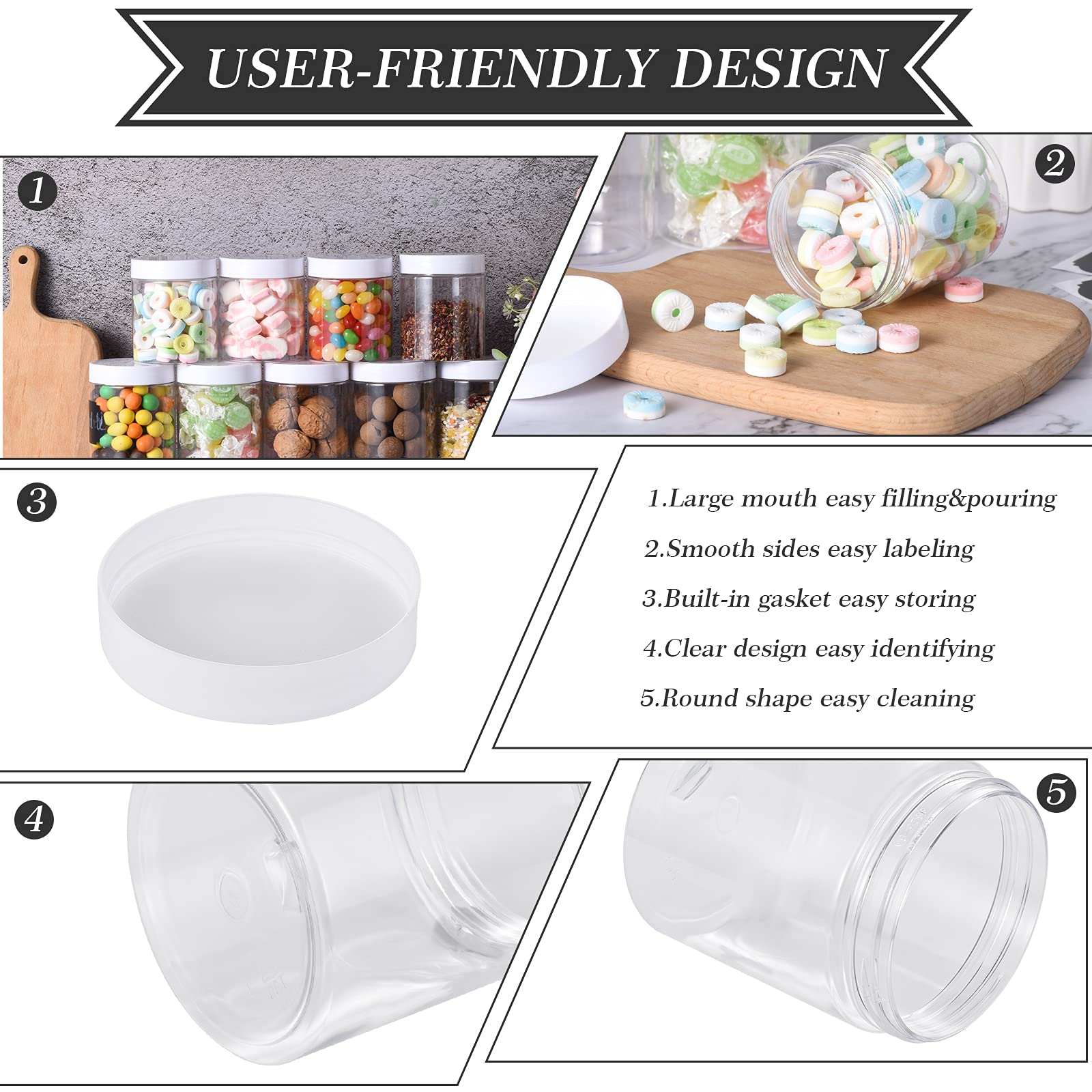 TANGLONG 30-pack jars with lids ideal for body butter and DIY products.