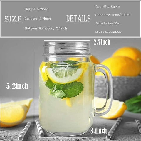 Close-up of TANGLONG mason jar with handle and silver lid for portable beverages.