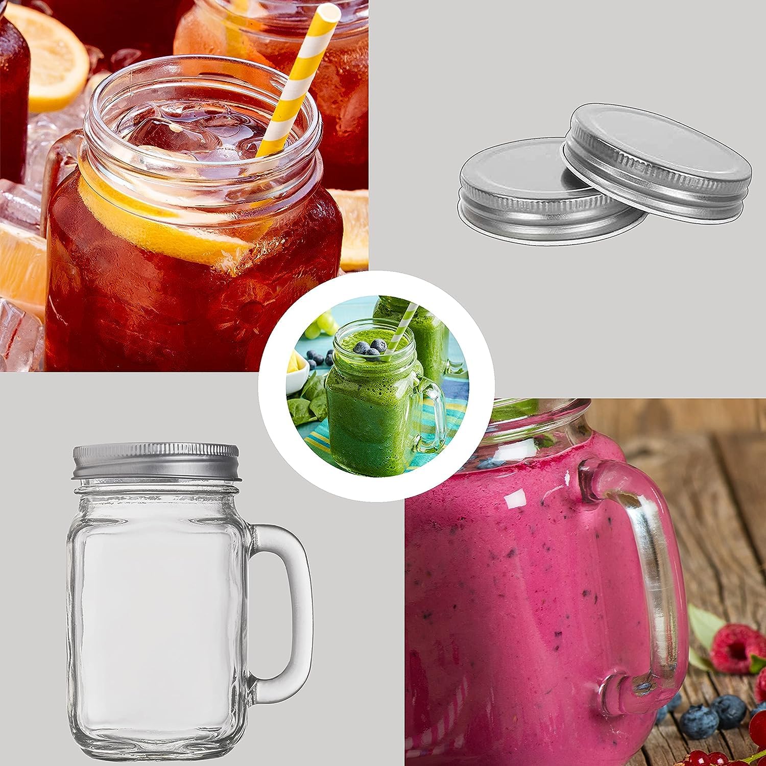 TANGLONG 16oz glass mug with handle showcases sturdy grip for daily use.