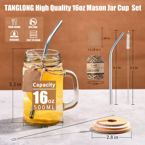 TANGLONG stainless steel straw 9.5 inches ideal for cold beverages.