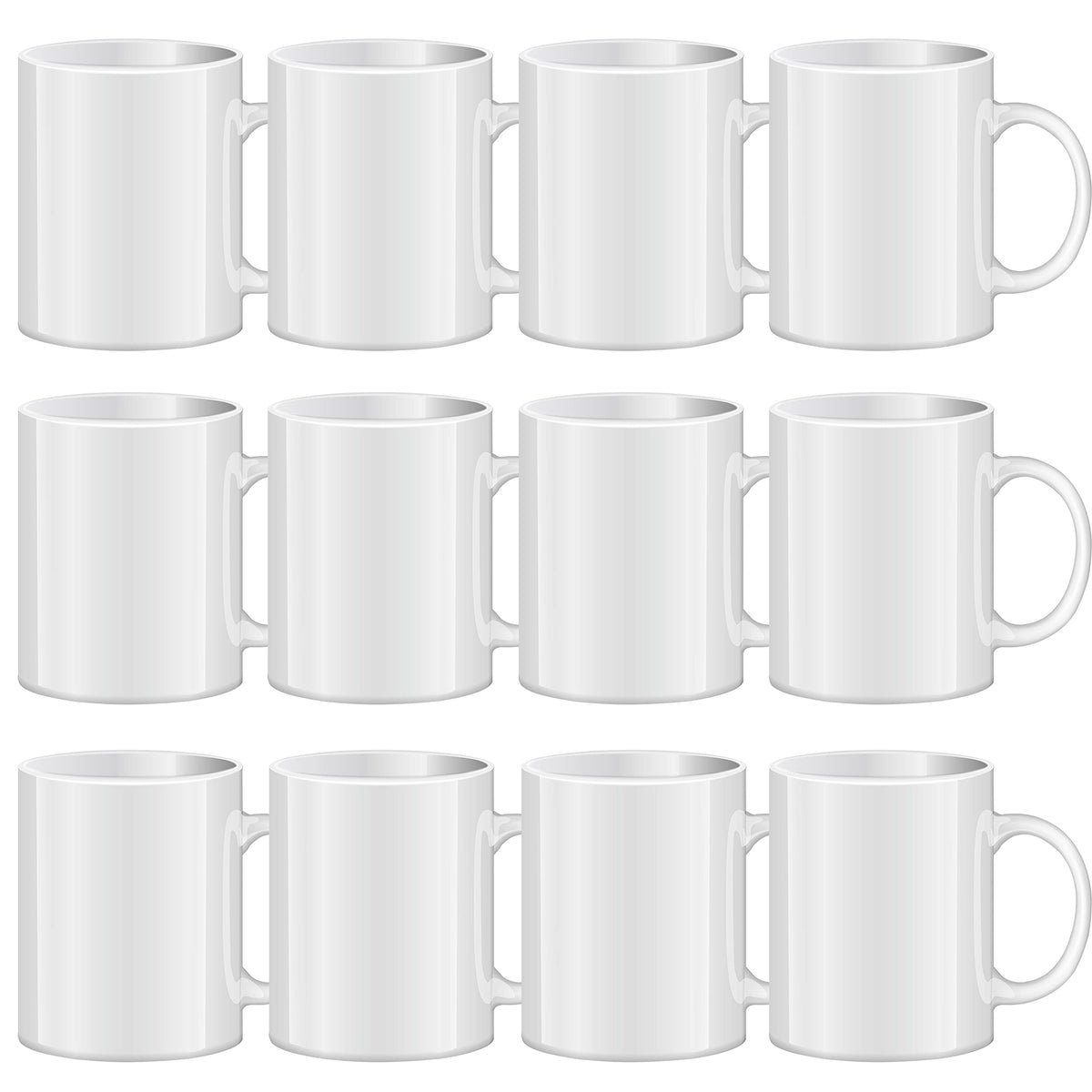 TANGLONG sublimation mug front view with bright white ceramic and bold print potential