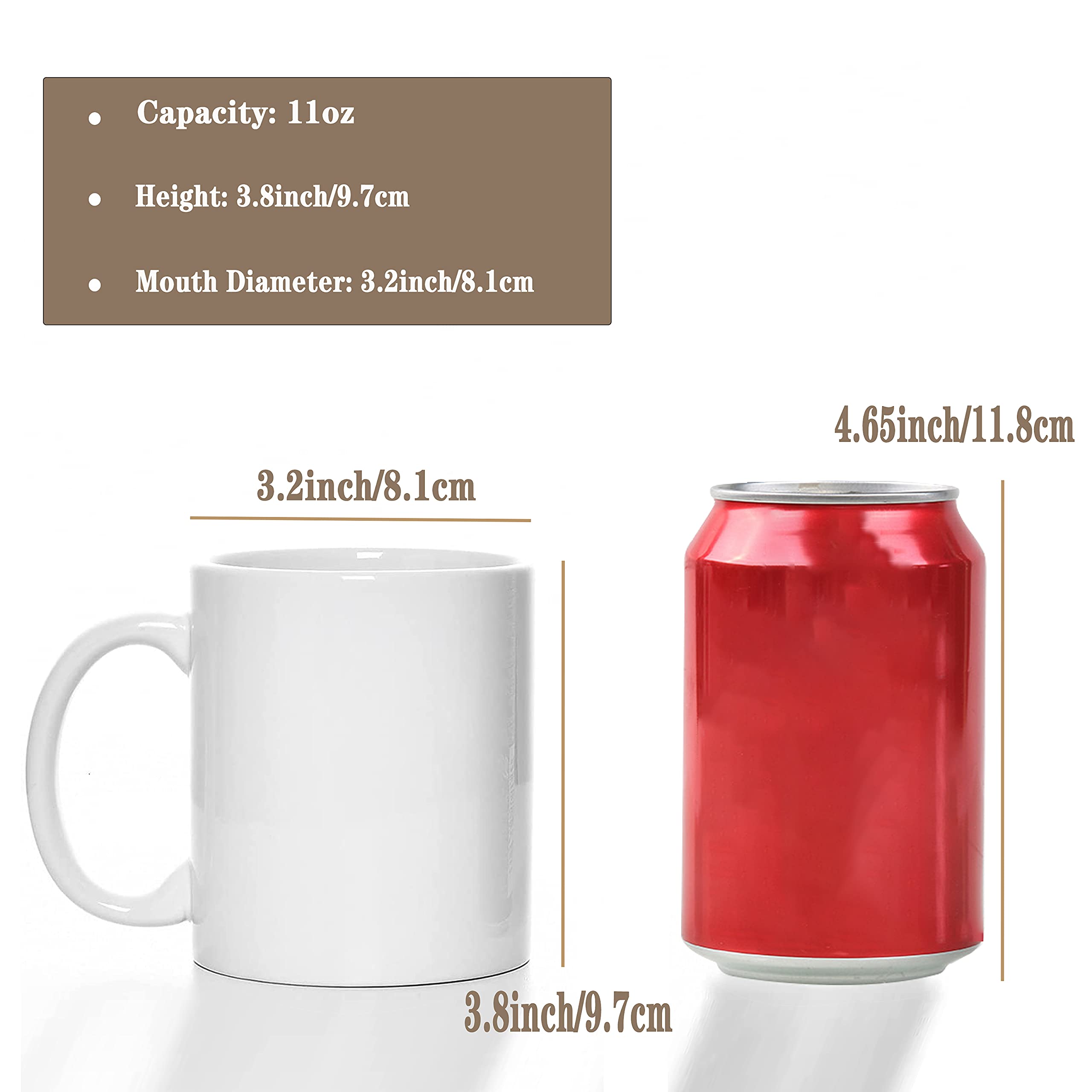 TANGLONG sublimation mug side handle view for comfortable grip and design space