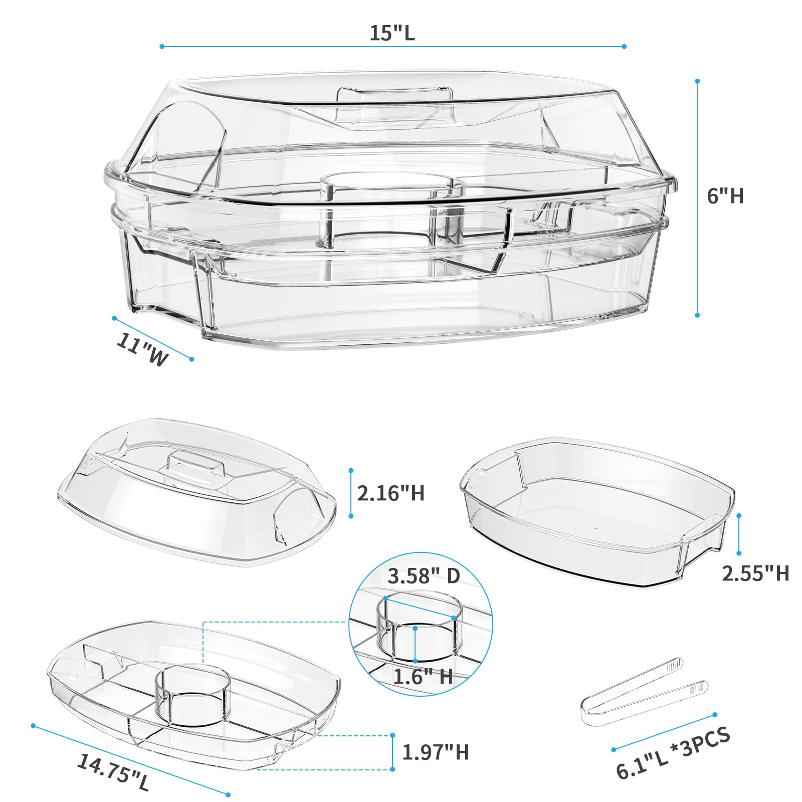 Tangyinus Ice Chilled Party Platter ice container doubles as a salad bowl
