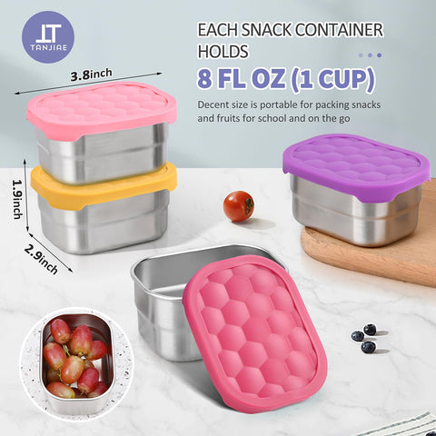 Tanjiae kids snack container with closed lid for quick packing