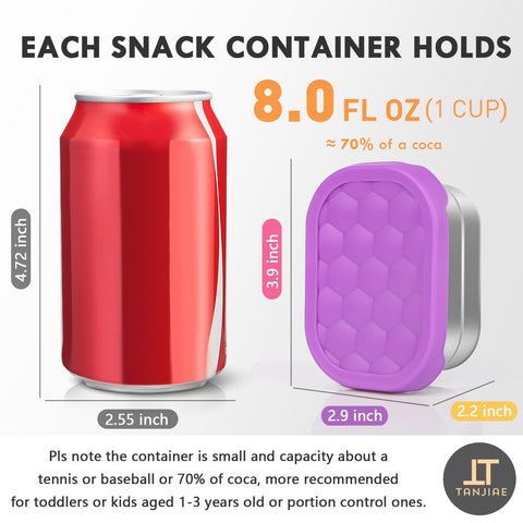 Tanjiae 8oz snack container with silicone lid provides a secure seal