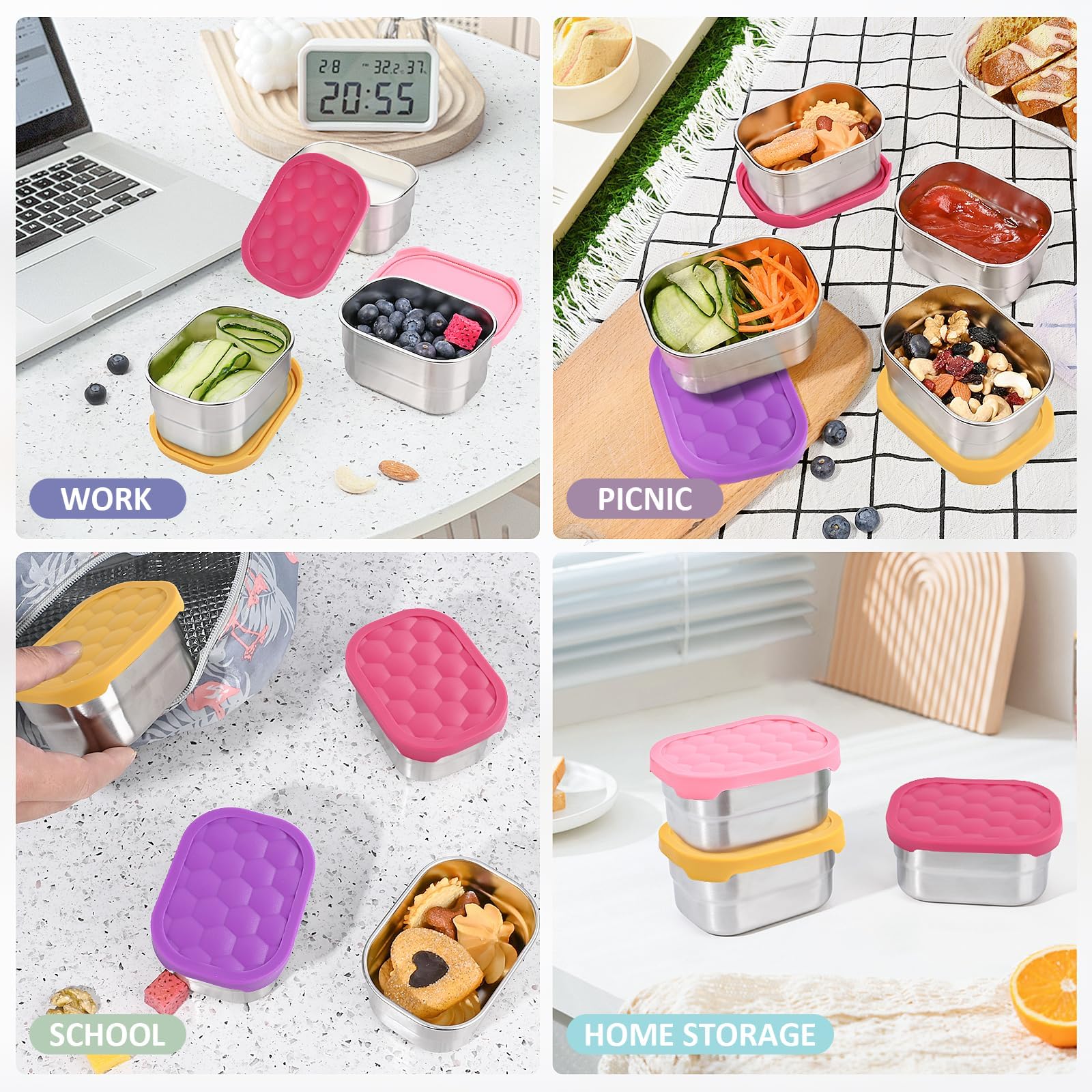 Tanjiae 8oz containers stored in fridge show versatile use