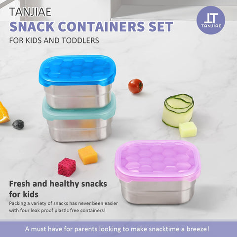 Tanjiae Snack Pro 3-pack stackable inside fridge saves kitchen space.