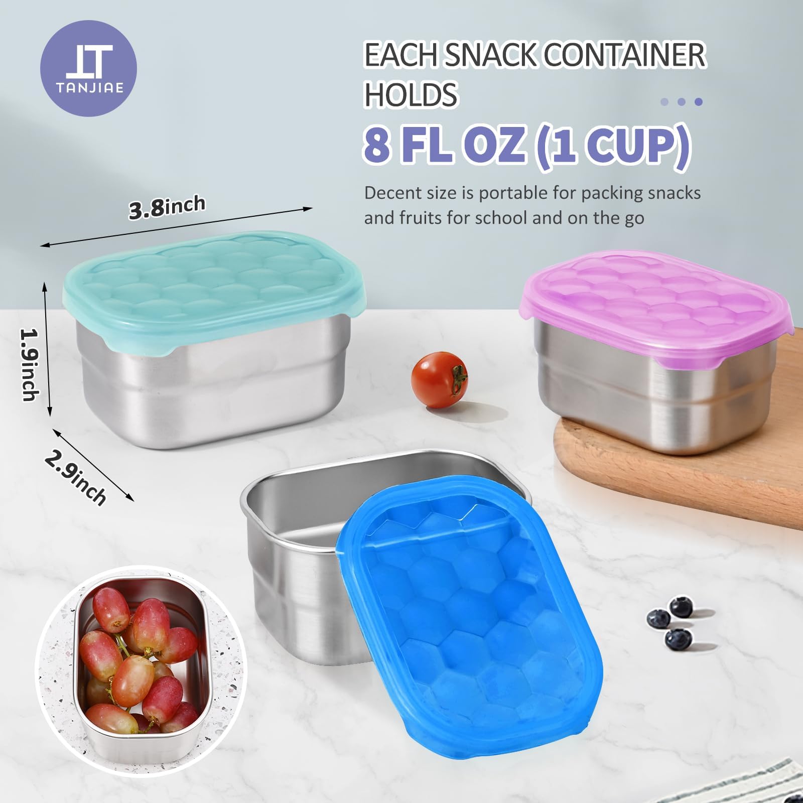 Tanjiae Snack Pro kid-friendly lids easy to open for small hands.