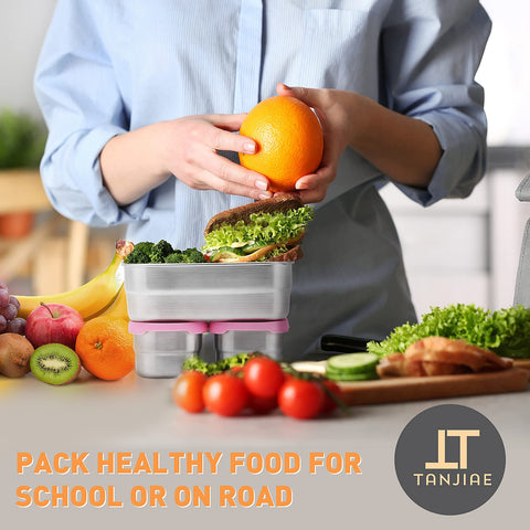 Tanjiae stackable design saves space in backpacks and kitchen cabinets.
