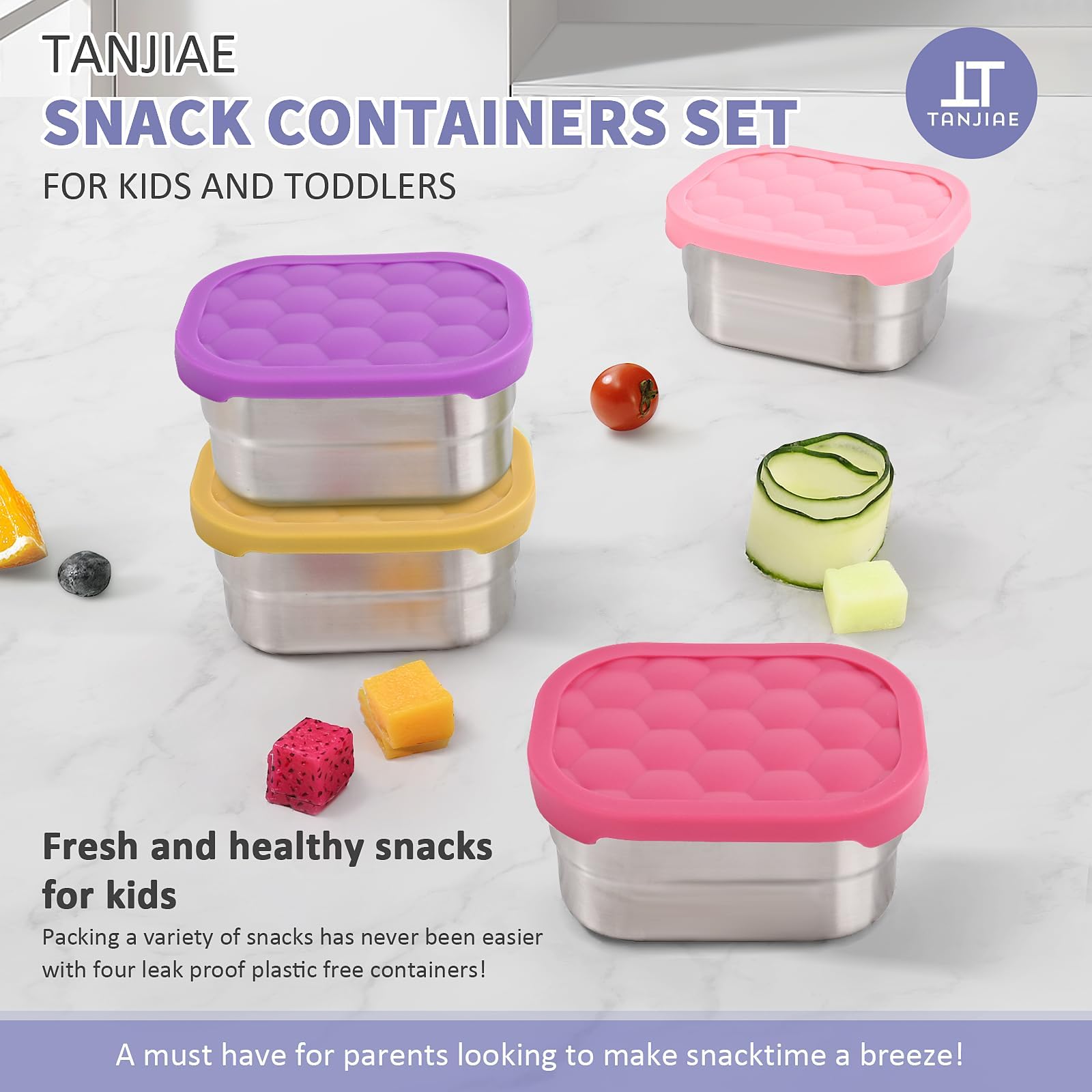 Tanjiae stackable snack containers group saves fridge space